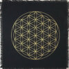 Black Linen Flower of Life Sacred Geometry Crystal Grid Altar Cloth Yatzuri