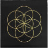 Black Linen Seed of Life Sacred Geometry Crystal Grid Altar Cloth Yatzuri