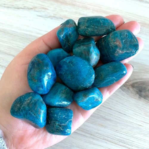Blue Apatite Tumbled Stones Yatzuri Shop