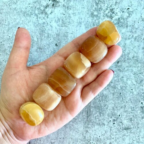 Golden Honey Calcite Tumbled Stones Yatzuri Shop