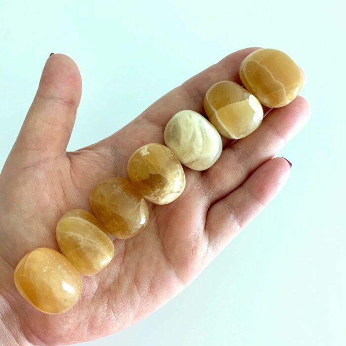 Golden Honey Calcite Tumbled Stones Yatzuri Store