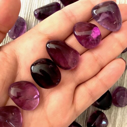 Purple Fluorite Tumbled Stone Yatzuri