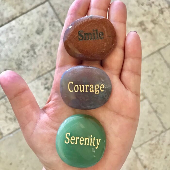 Word Worry Stones Courage + Serenity Yatzuri
