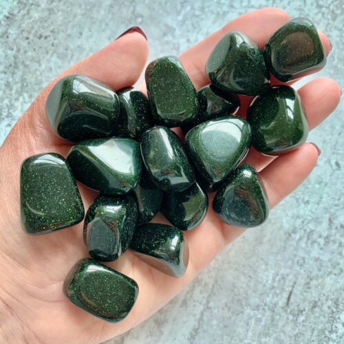Green Goldstone Tumbled Stones Yatzuri Shop