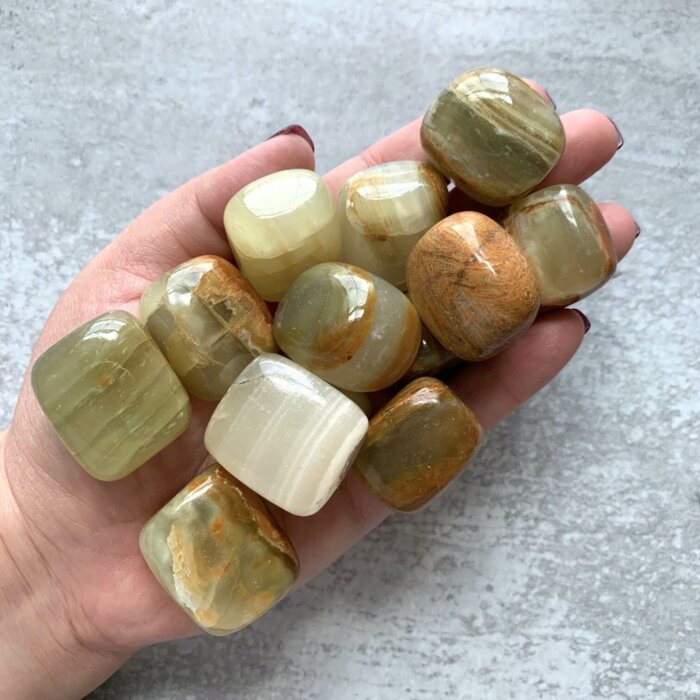 Green Calcite Tumbled Stones Yatzuri Shop