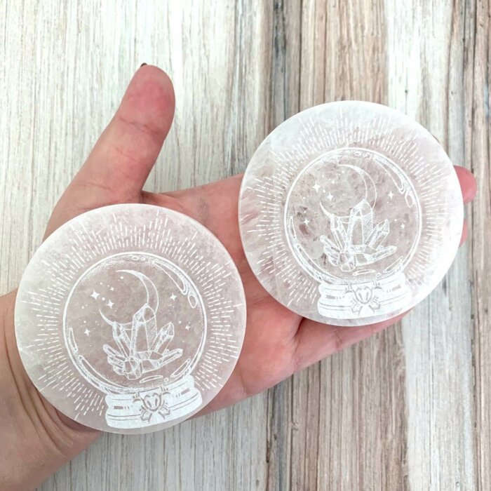 Crystal Ball Selenite Disc - 3 inch - Yatzuri Online Shop