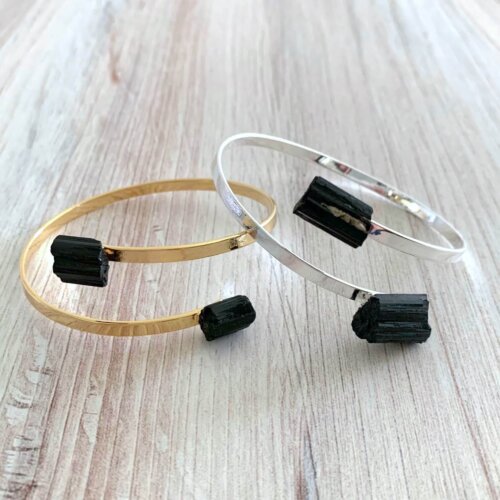 Black Tourmaline Twin Point Bracelets Yatzuri Shop