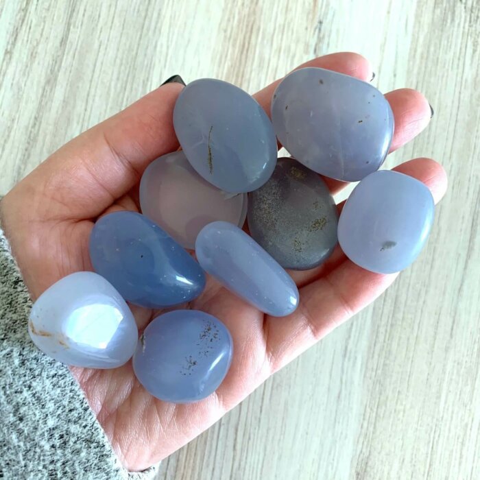 Blue Chalcedony Tumbled Stone Yatzuri Online Shop