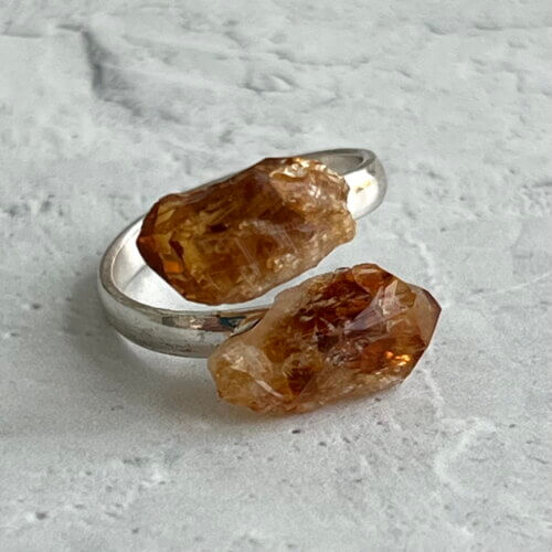 Citrine Twin Point Ring - Yatzuri Shop