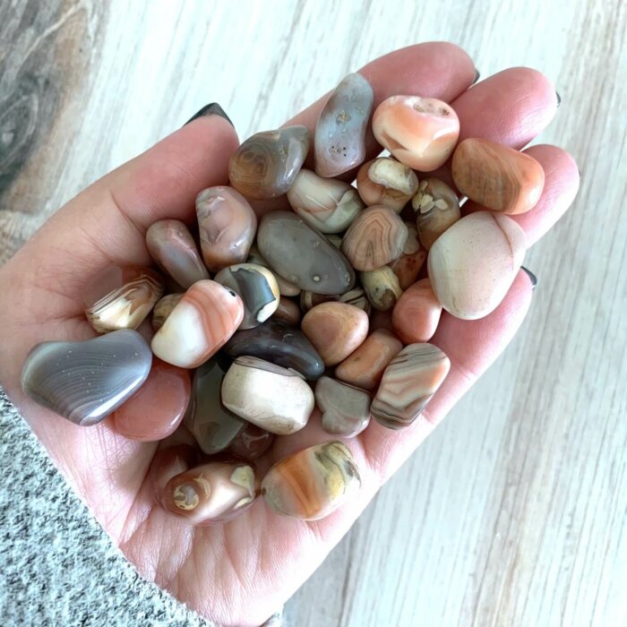 Pink Botswana Agate Tumbled Stone Yatzuri Shop