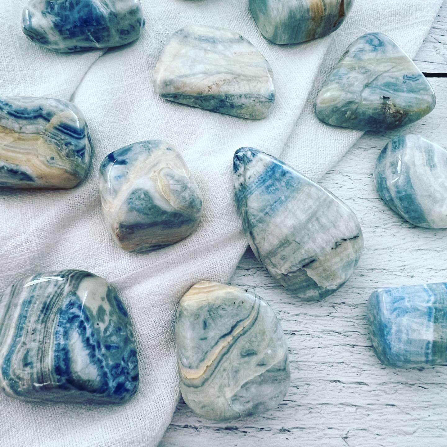 Blue Scheelite Tumbled Stones Yatzuri Shop