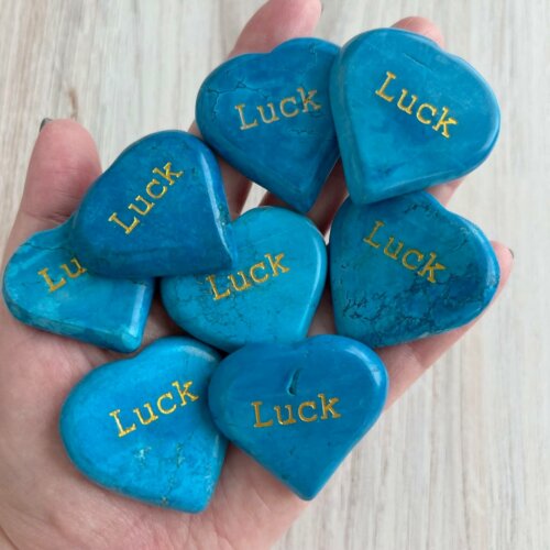 Blue Howlite Luck Hearts - No. 82 - Yatzuri Shop