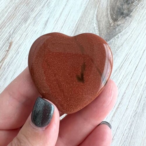 Red Goldstone Heart - No. 167 - Yatzuri Shop