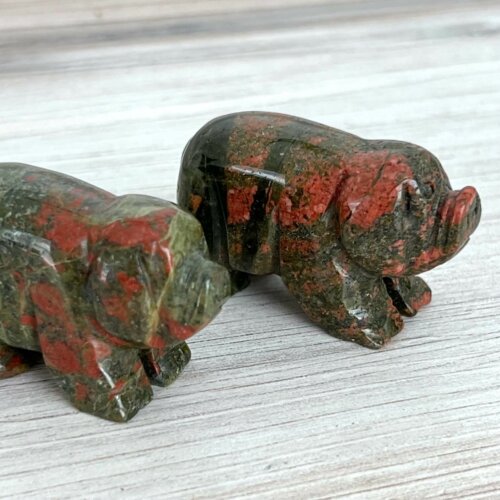 Unakite Pig Carvings - No. 200 - Yatzuri Online Shop