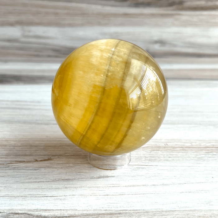 Yellow Fluorite Sphere - No. 128 - Yatzuri