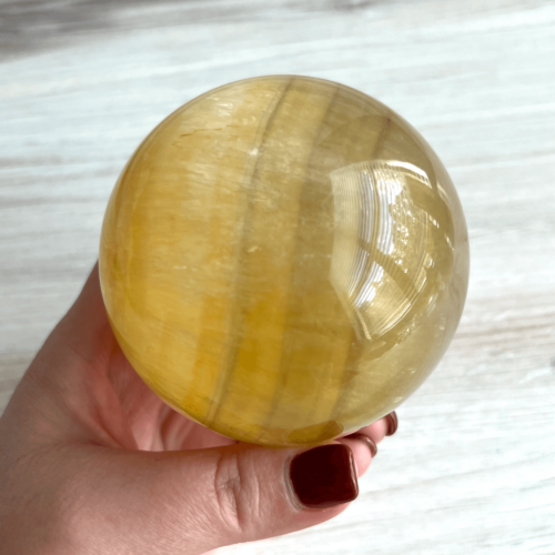 Yellow Fluorite Sphere - No. 128 - Yatzuri Shop