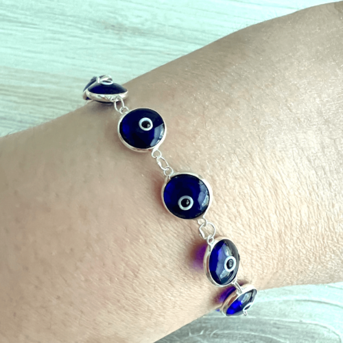 Dark Blue Evil Eye Bracelet - No. 123 - Yatzuri Shop
