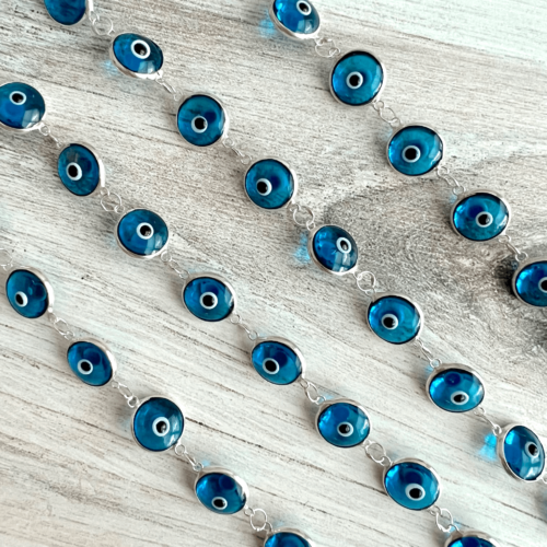 Light Blue Evil Eye Bracelets - No. 122 - Yatzuri Shop