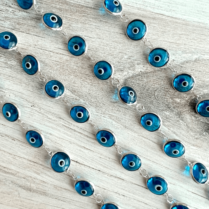 Light Blue Evil Eye Bracelets - No. 122 - Yatzuri Shop