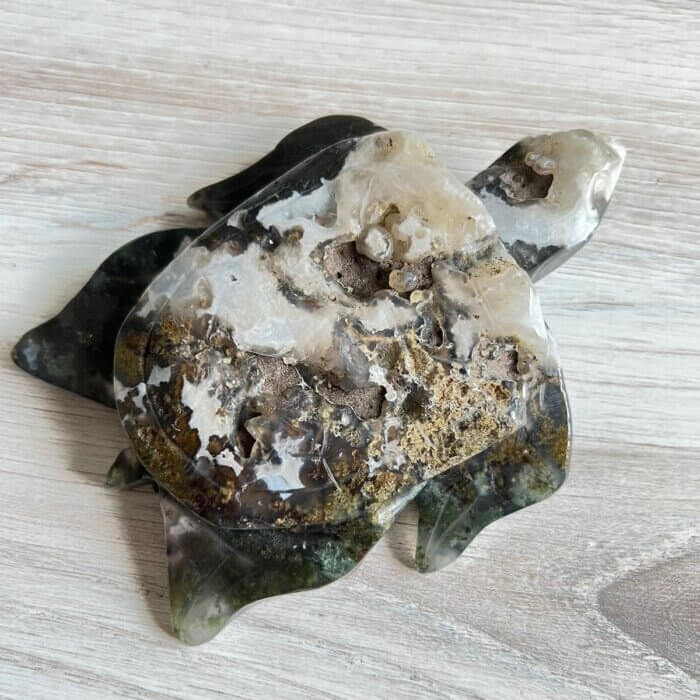 Moss Agate Turtle No 526