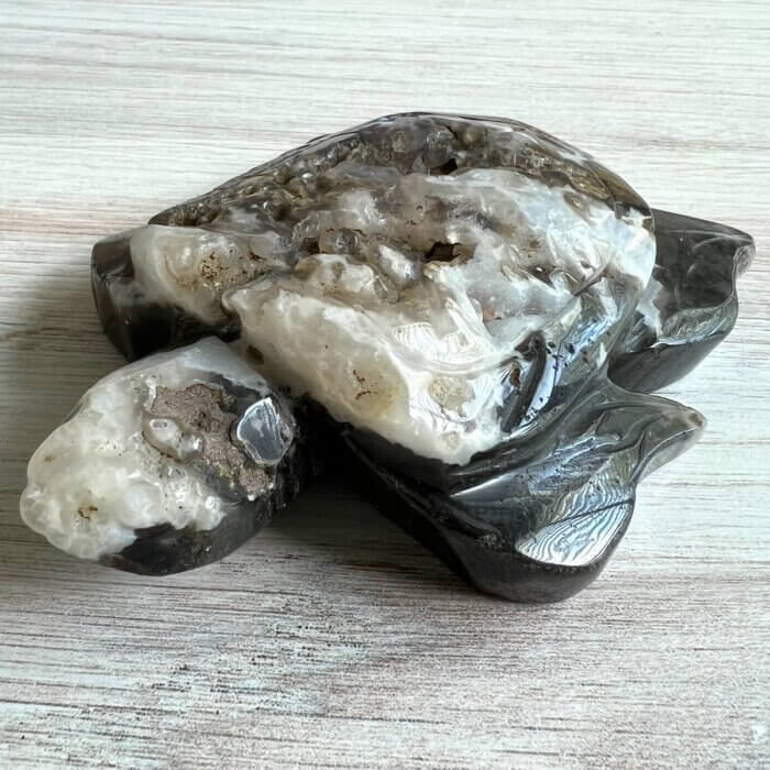 Moss Agate Turtle - No 526 Yatzuri Shop