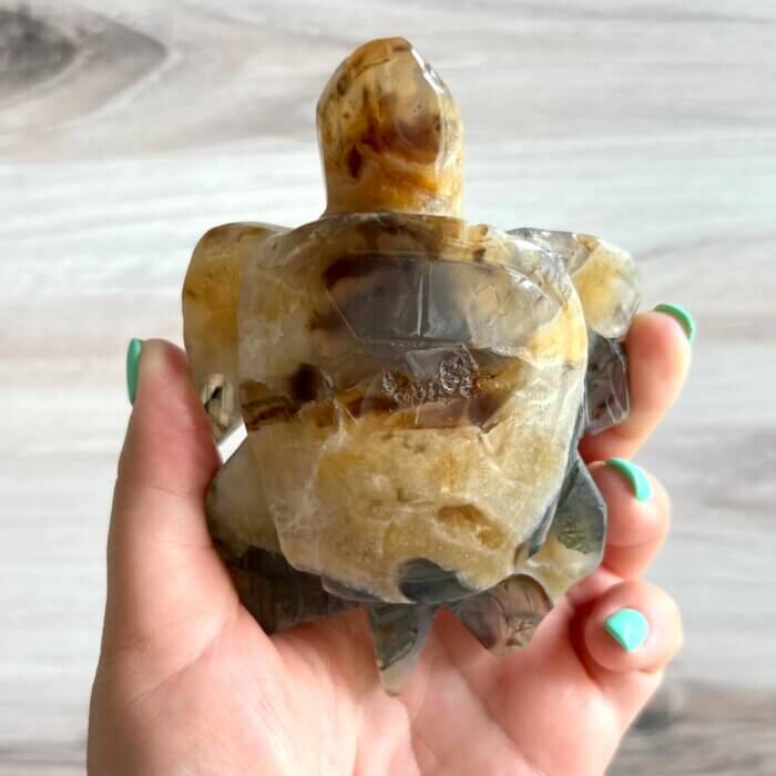 Moss Agate Turtle No. 525 - Yatzuri Shop