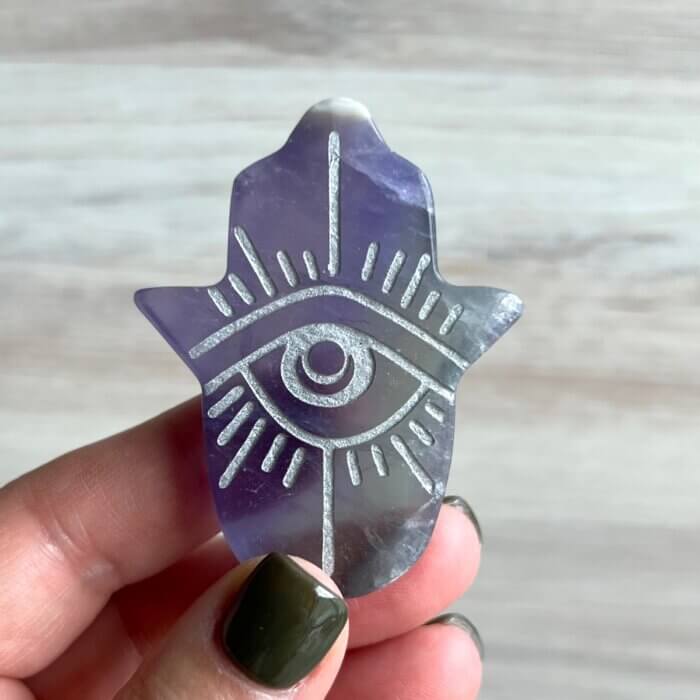 Fluorite Hamsa Hand - No. 444 - Yatzuri Shop